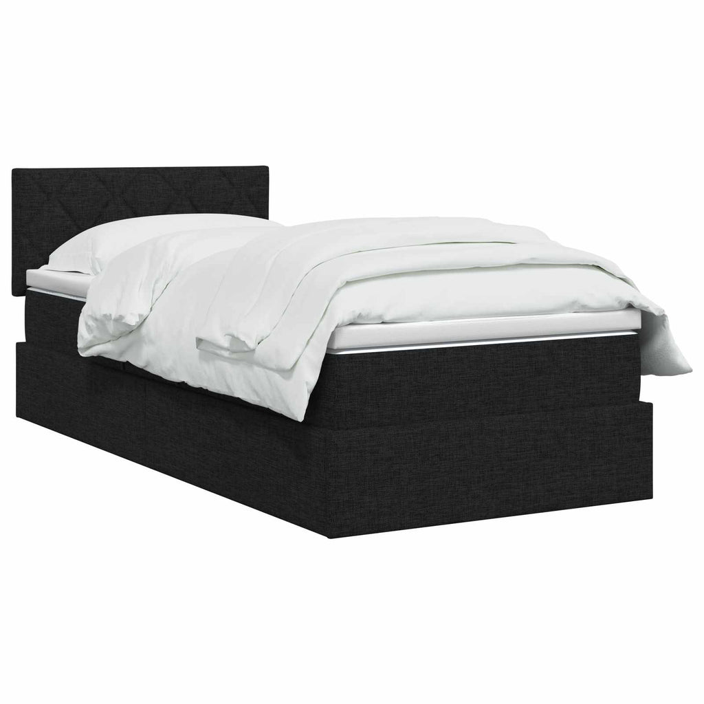 vidaXL Łóżko z miejscem na przechowywanie i materacem Czarny Welur