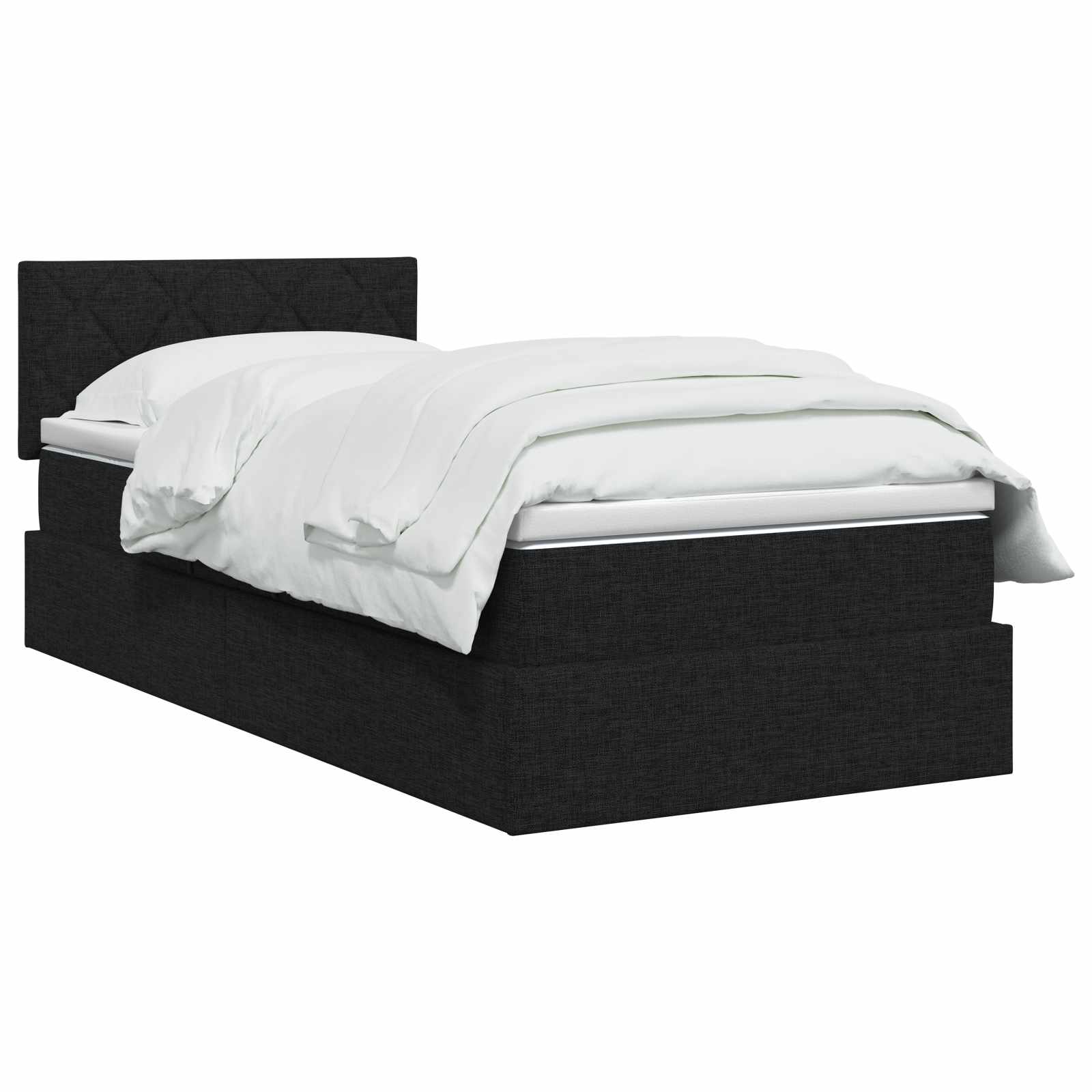 vidaXL Łóżko z miejscem na przechowywanie i materacem Czarny Welur
