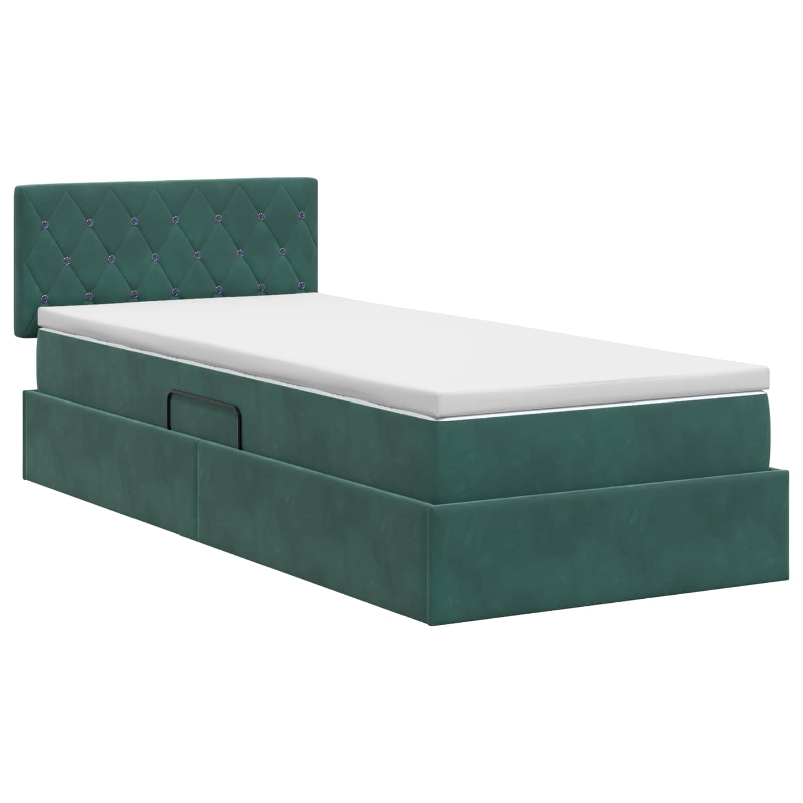 vidaXL Łóżko z miejscem do przechowywania Ciemnozielony 100 x 200 cm