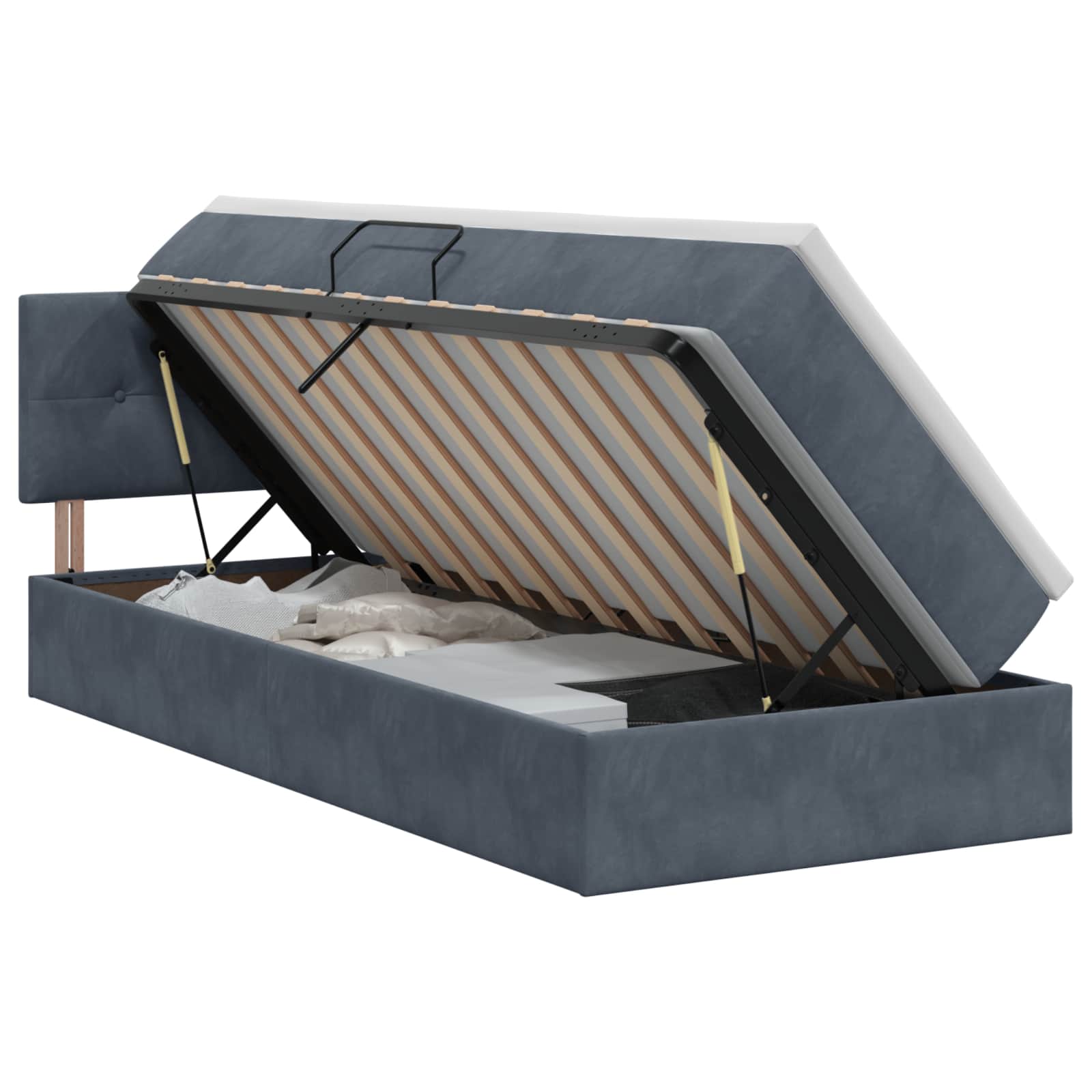 vidaXL Łóżko z miejscem do przechowywania ciemnoszary 90 x 200 cm