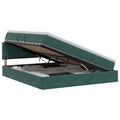 vidaXL Łóżko z miejscem do przechowywania Ciemnozielony 140 x 200 cm