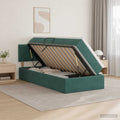 vidaXL Łóżko z miejscem do przechowywania Ciemnozielony 100 x 200 cm