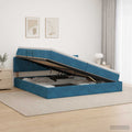vidaXL Łóżko z miejscem do przechowywania Ciemnoniebieski 200 x 200 cm