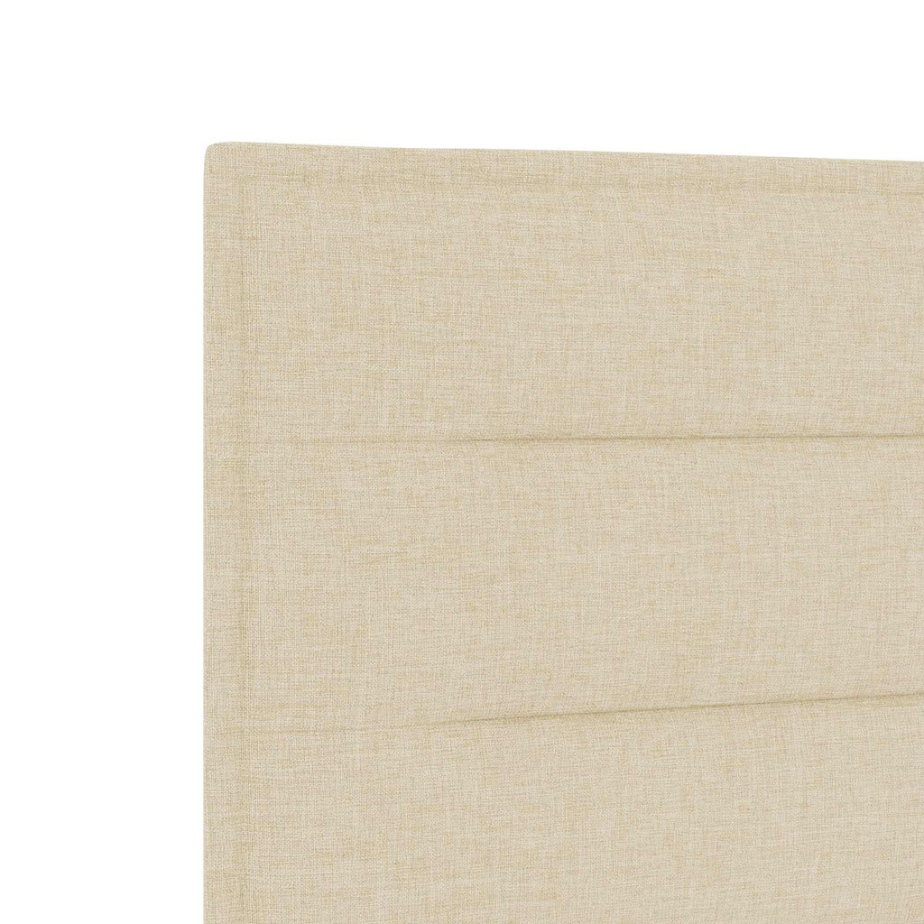 vidaXL Łóżko z miejscem na przechowywanie i materacem kremowy tkanina