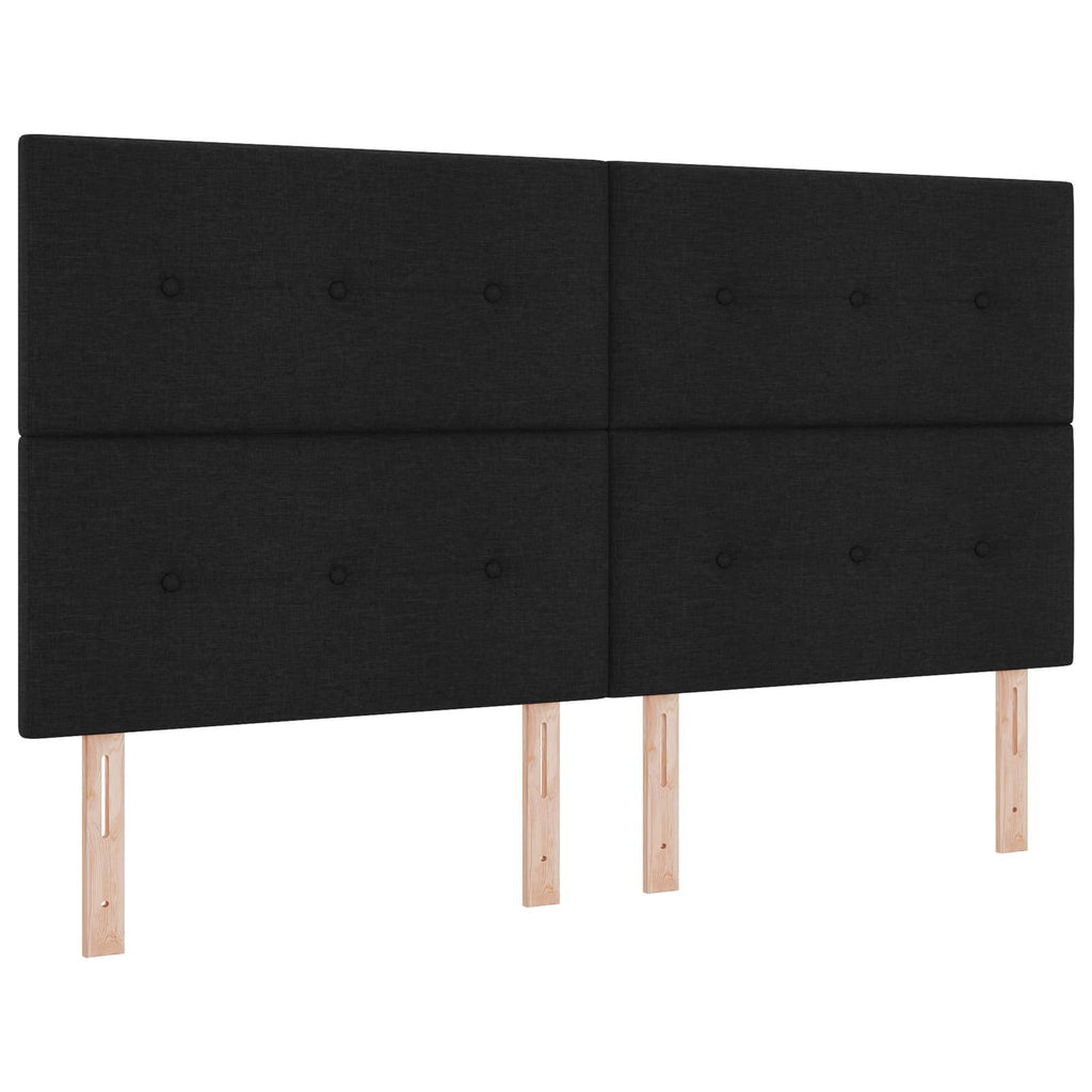 vidaXL Łóżko z miejscem do przechowywania Czarny 200 x 200 cm tkanina