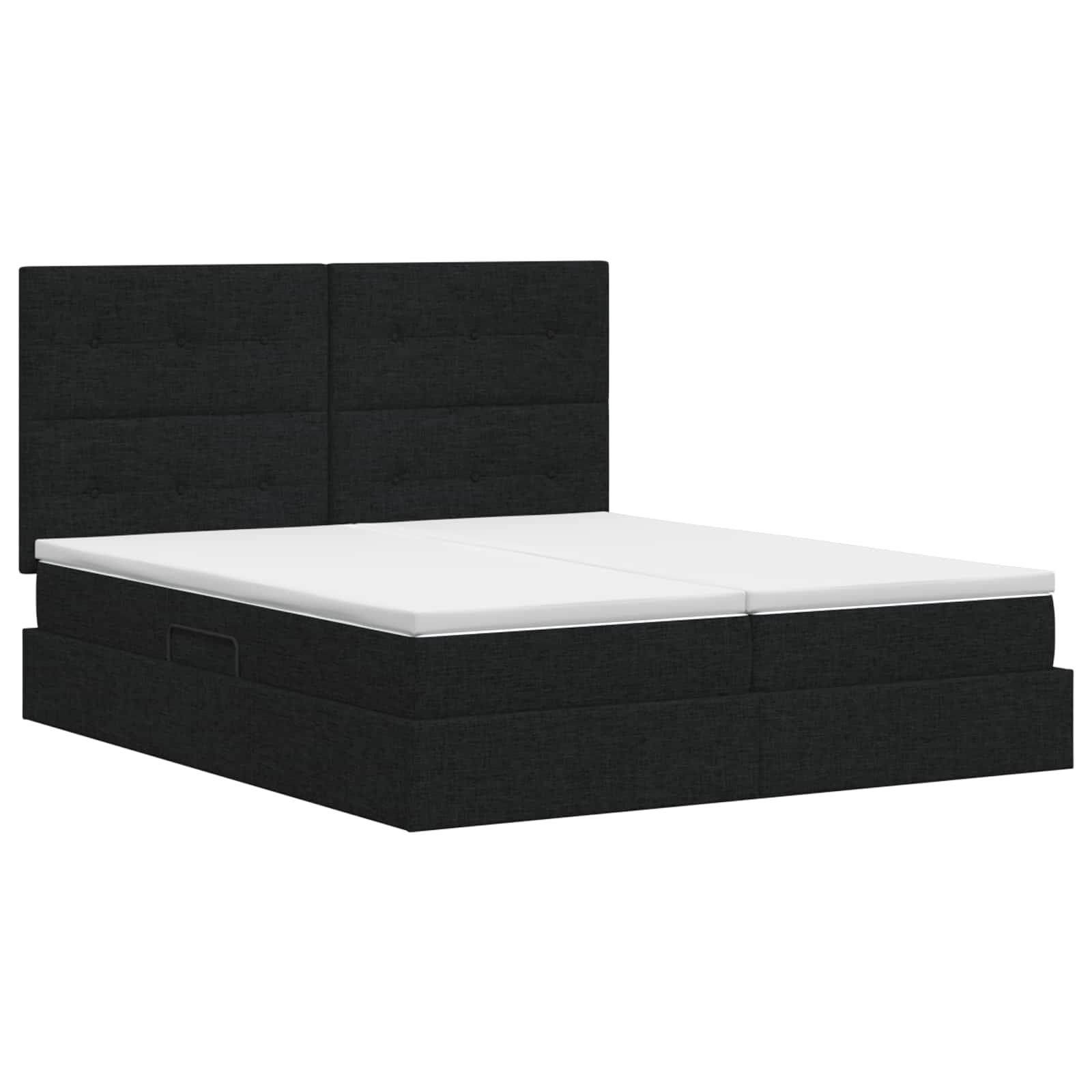 vidaXL Łóżko z miejscem do przechowywania Czarny 200 x 200 cm tkanina