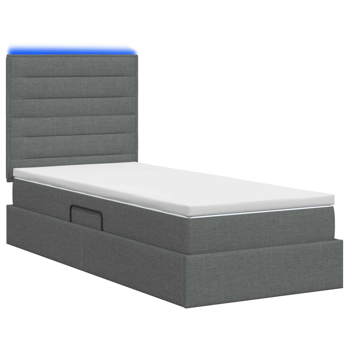 vidaXL Łóżko z funkcją przechowywania LED z materacem ciemnoszary