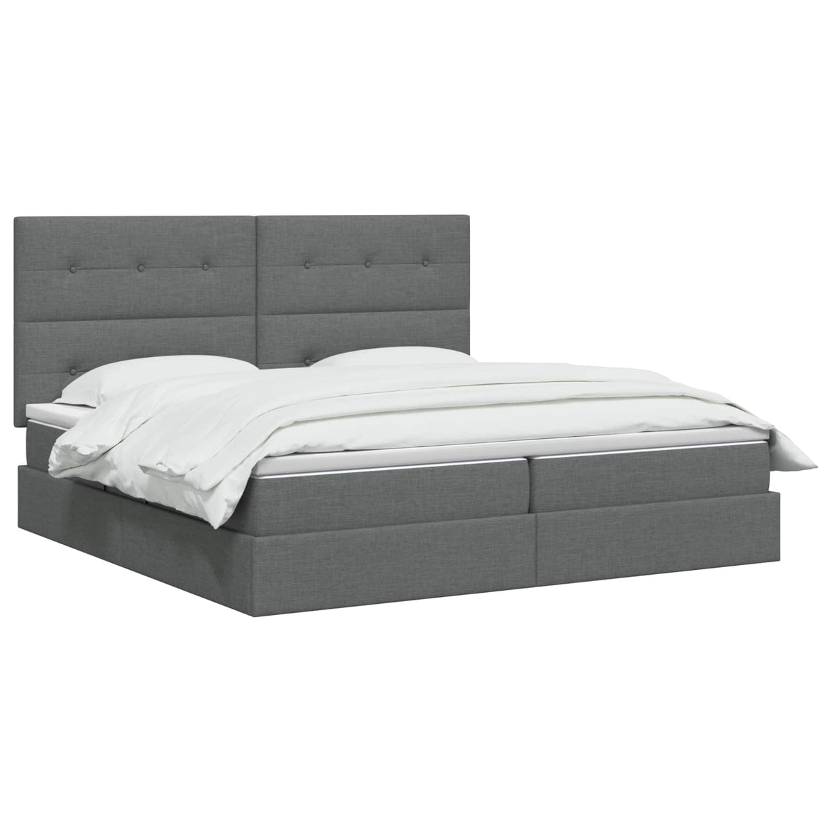 vidaXL Łóżko z funkcją przechowywania LED z materacem ciemnoszary