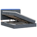 vidaXL Łóżko z funkcją przechowywania LED z materacem ciemnoszary