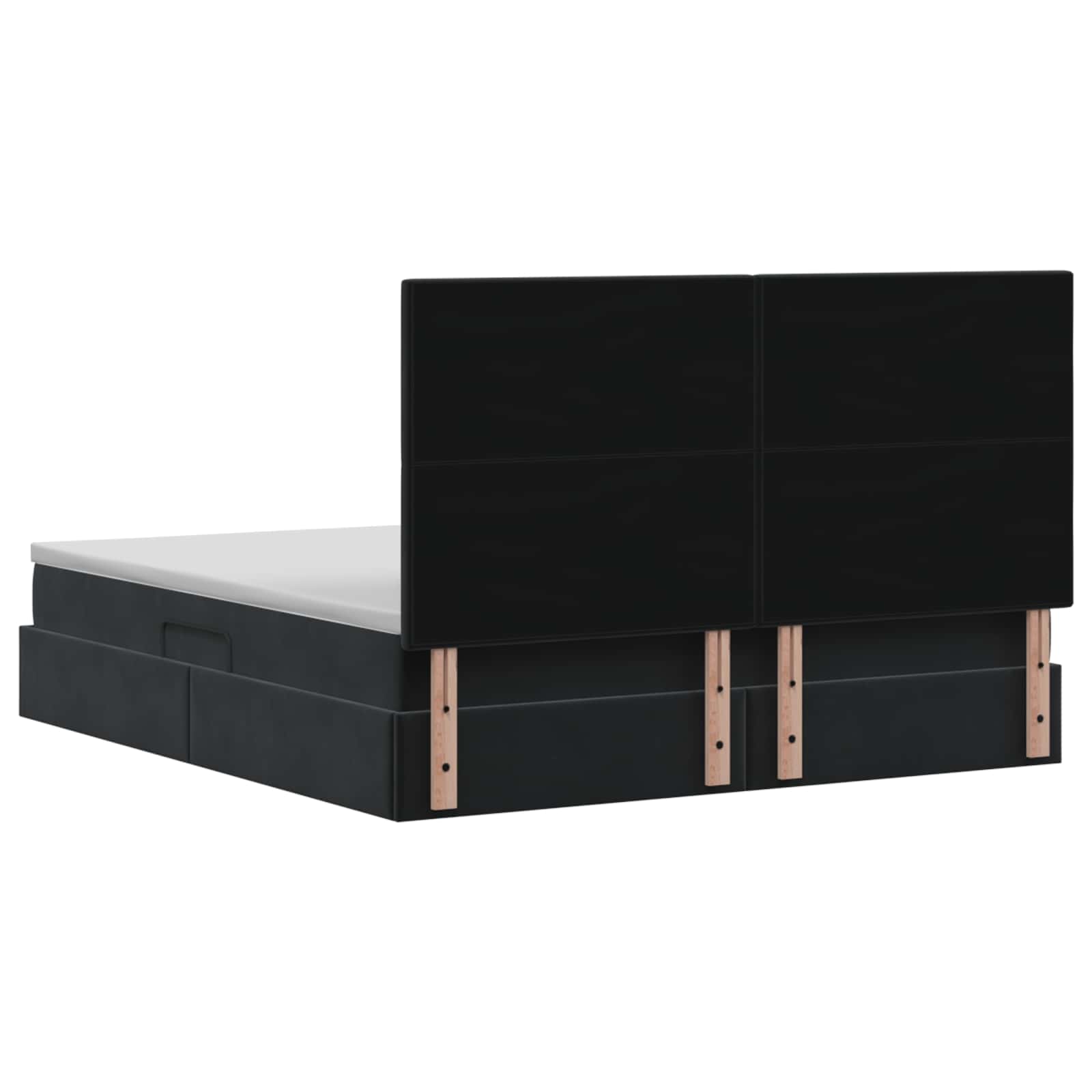 vidaXL Łóżko z funkcją przechowywania LED z materacem Czarny