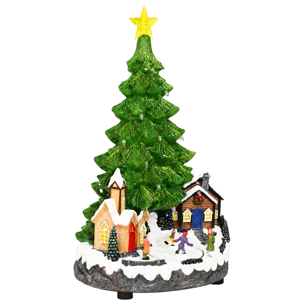 vidaXL Grająca choinka SALO 16 x 15 x 27,5 cm żywica zielony