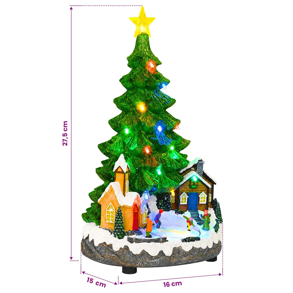 vidaXL Grająca choinka SALO 16 x 15 x 27,5 cm żywica zielony