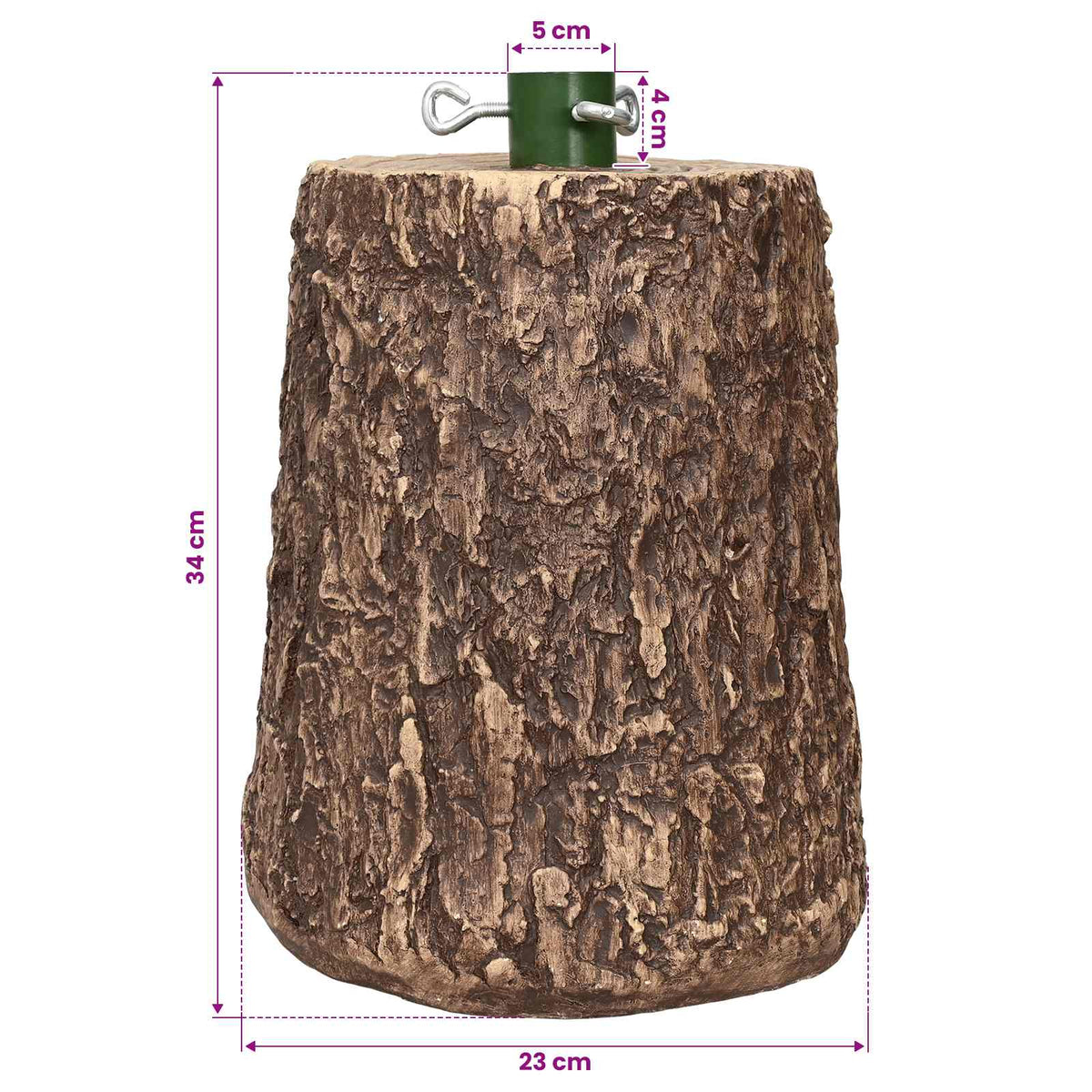 vidaXL Stojak na choinkę w kształcie pnia Ø 23 x 34 cm Tlenek Magnezu