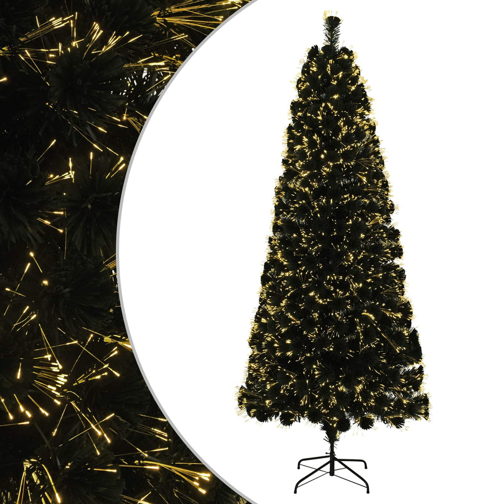 vidaXL Choinka światłowodowa 180 cm 24 LED Ciepła biel PVC zielony