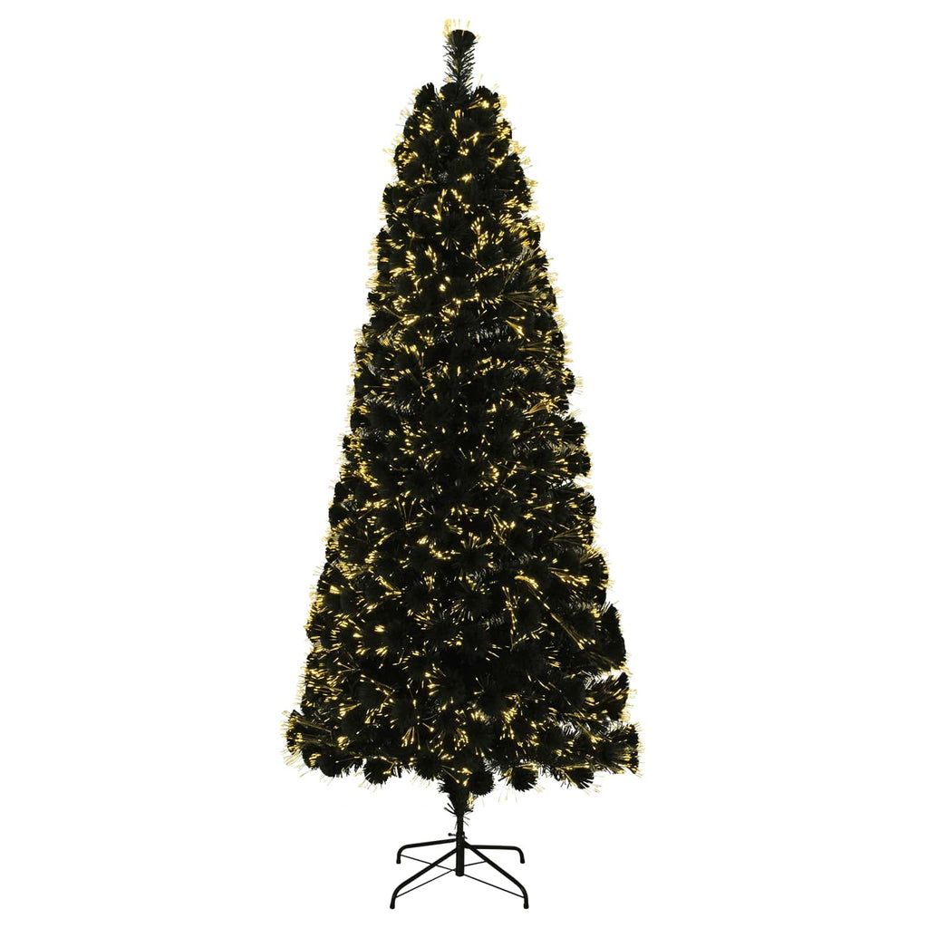 vidaXL Choinka światłowodowa 180 cm 24 LED Ciepła biel PVC zielony