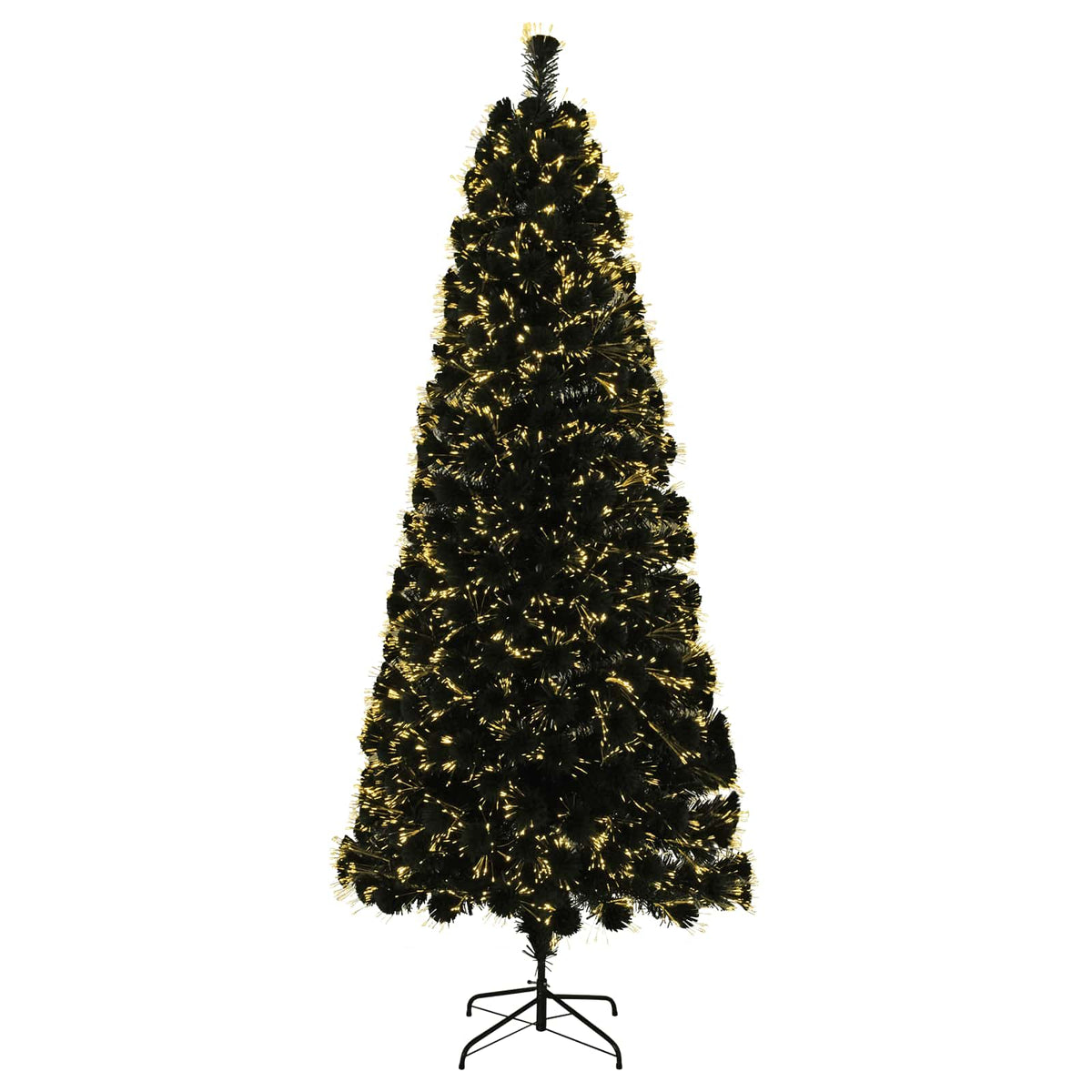 vidaXL Choinka światłowodowa 210 cm 24 LED Ciepła biel PVC zielony