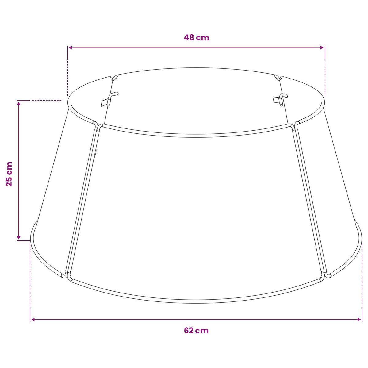 vidaXL Osłona pod choinkę W kształcie stożka srebrny Ø 62 x 25 cm Stal