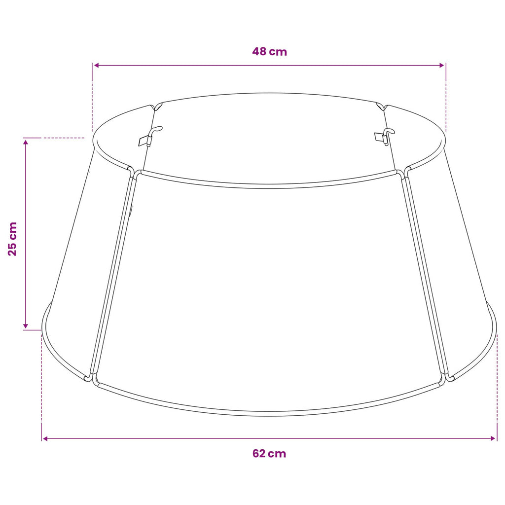 vidaXL Osłona pod choinkę W kształcie stożka Biały Ø 62 x 25 cm Stal