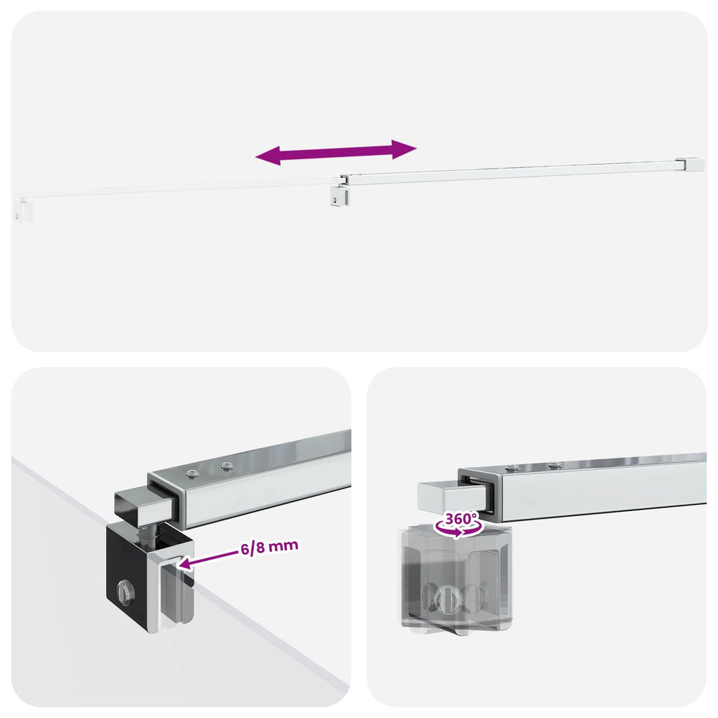 vidaXL Drążek stabilizujący do kabiny prysznicowej 70-120 cm