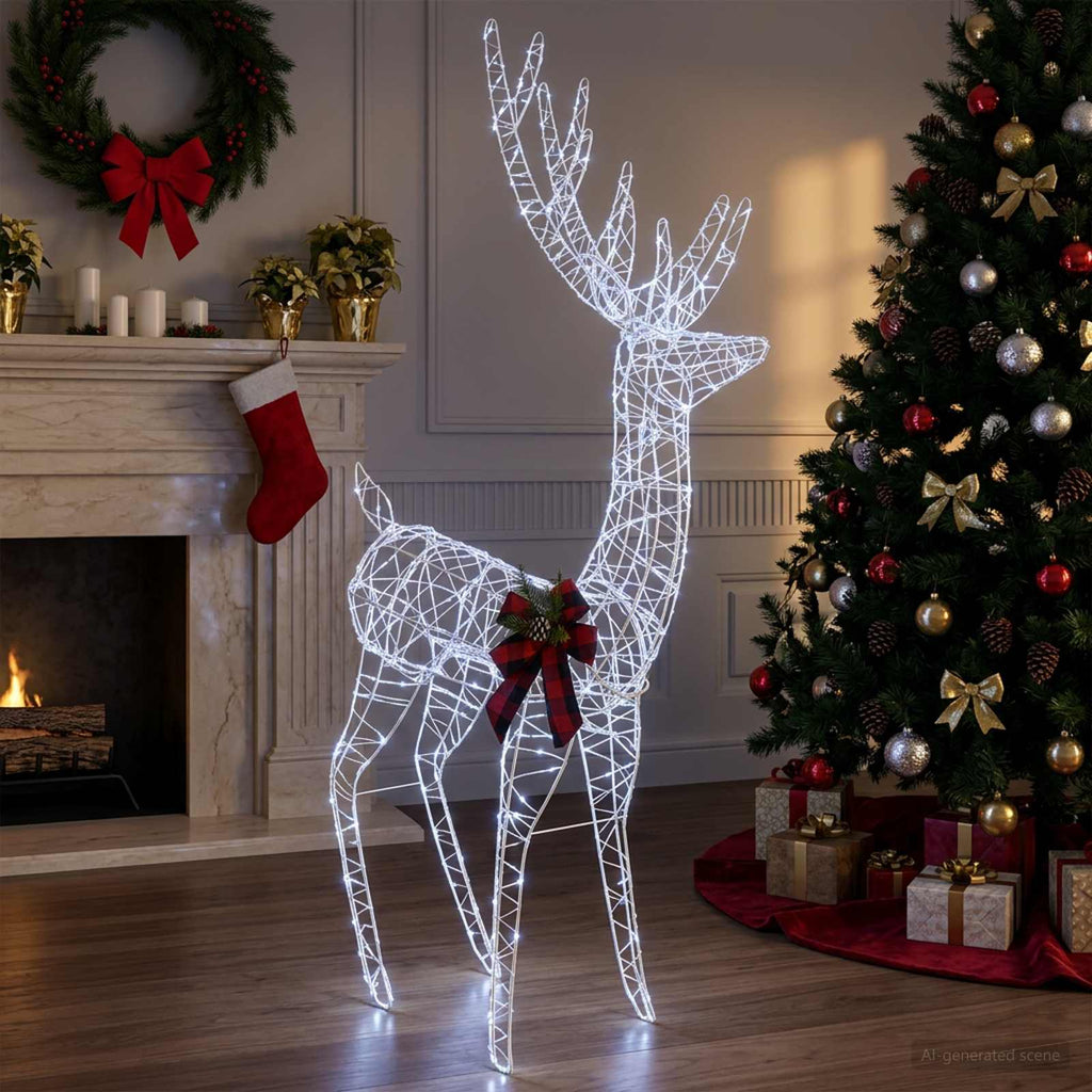 vidaXL 3D Renifer Bożonarodzeniowy LOVIISA 560 LED Zimna biel