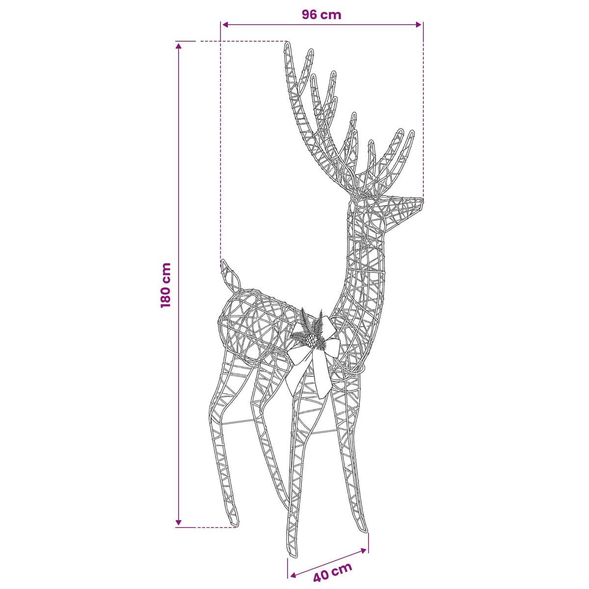 vidaXL 3D Renifer Bożonarodzeniowy LOVIISA 560 LED Zimna biel
