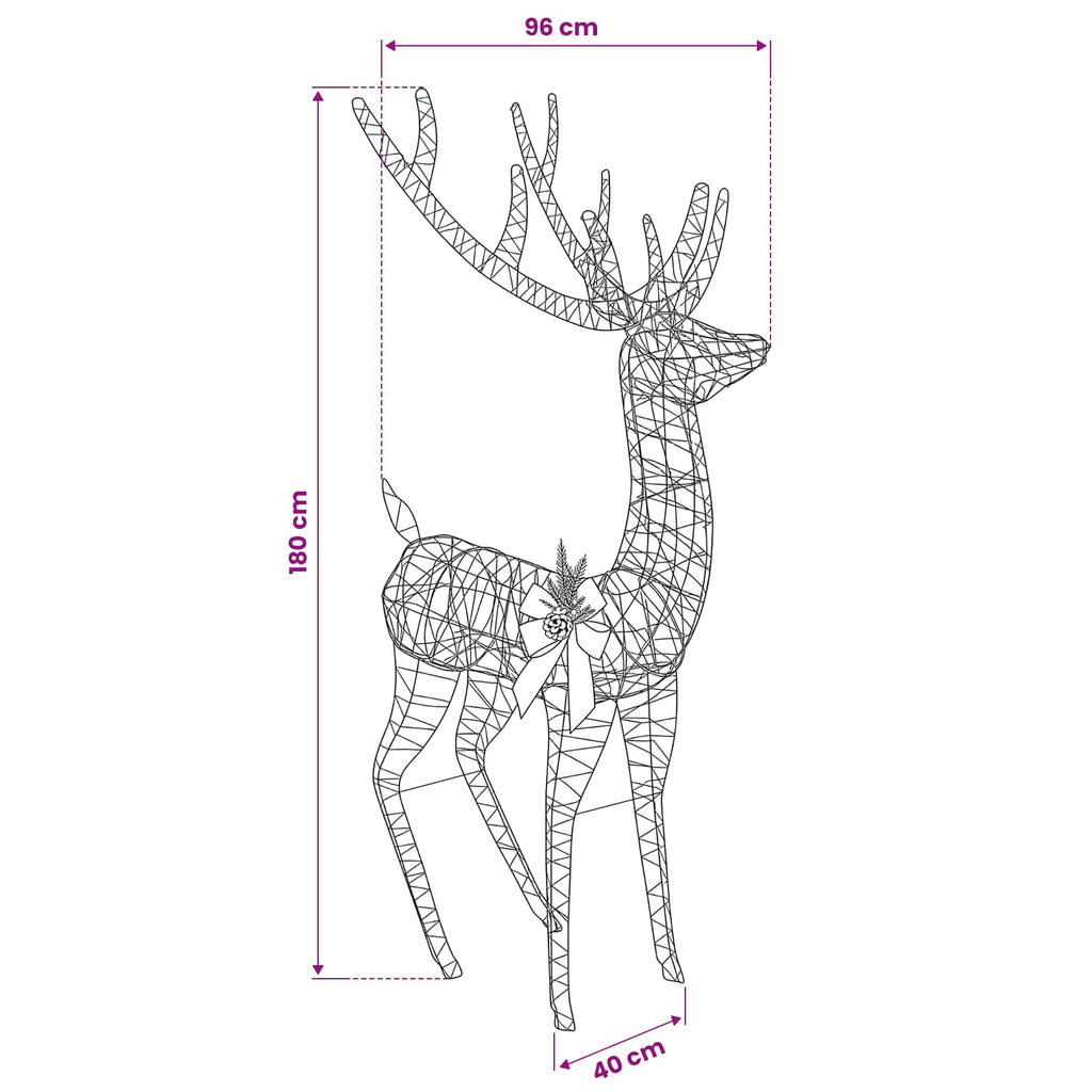 vidaXL 3D Renifer Bożonarodzeniowy LOVIISA 560 LED Ciepła biel