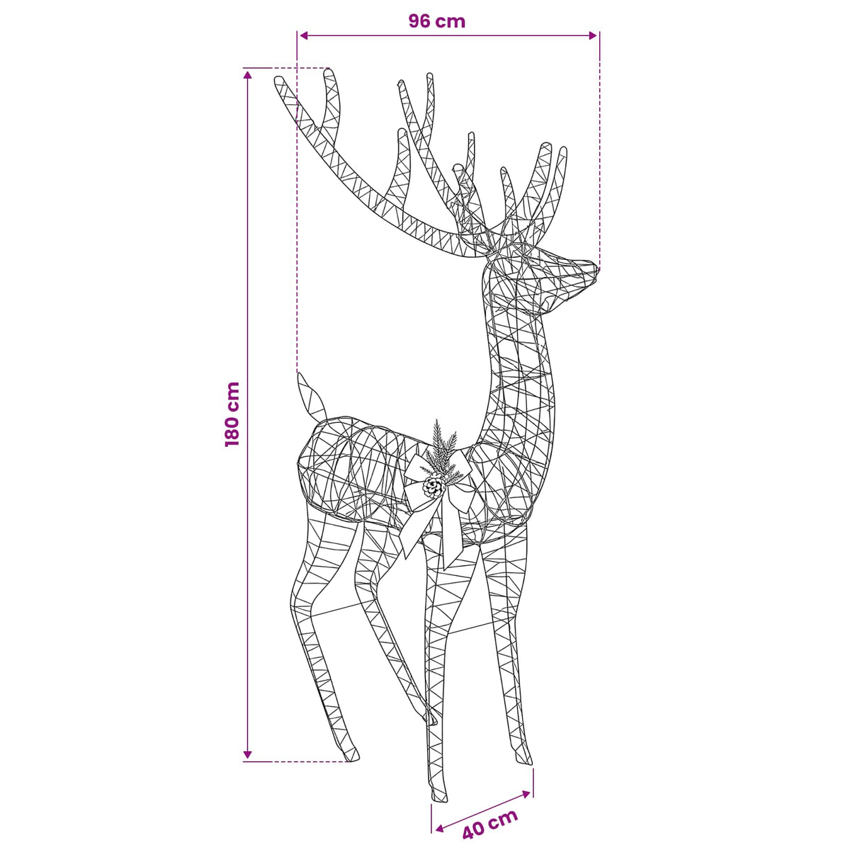 vidaXL 3D Renifer Bożonarodzeniowy LOVIISA 560 LED Ciepła biel