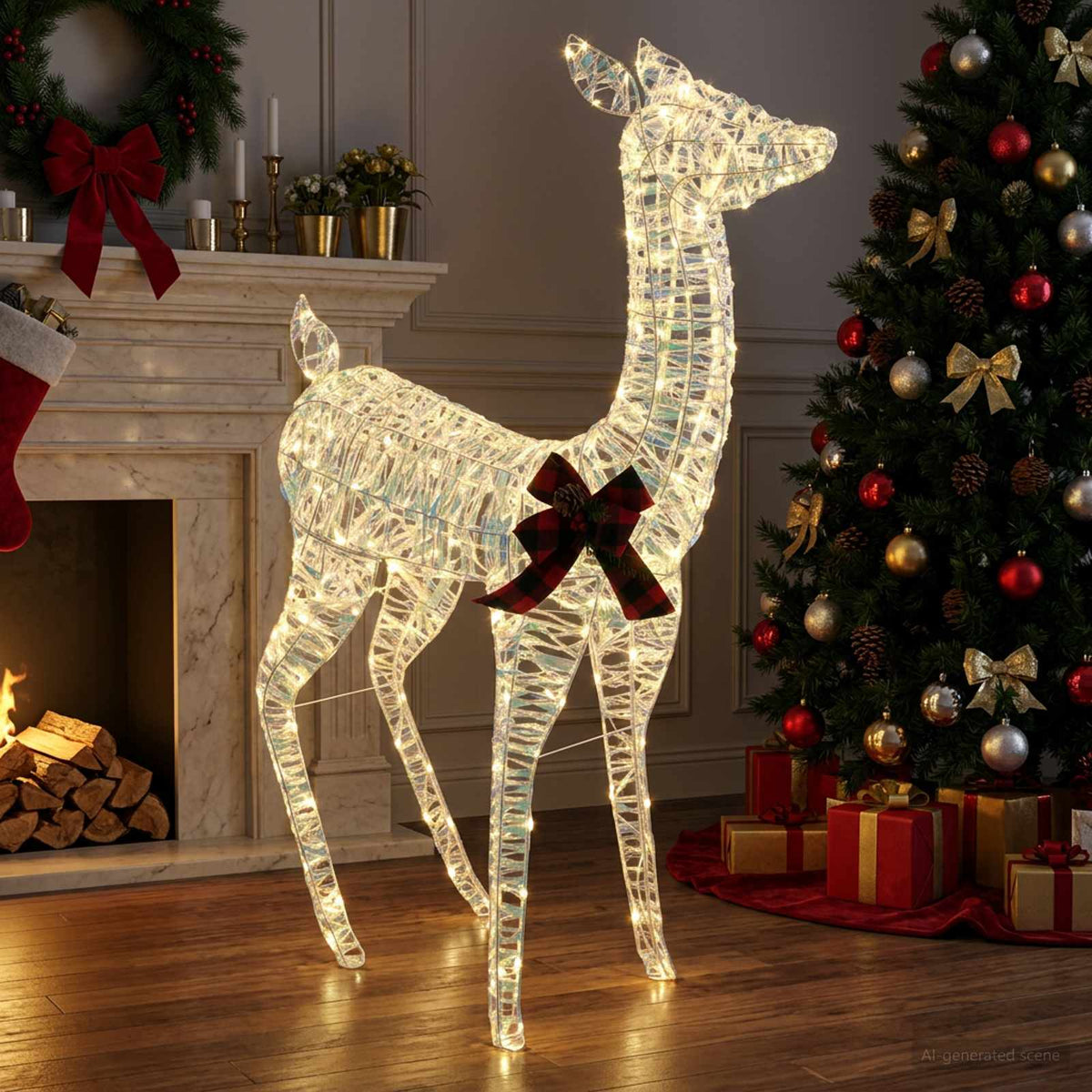 vidaXL 3D Renifer Bożonarodzeniowy LOVIISA 200 LED Ciepła biel