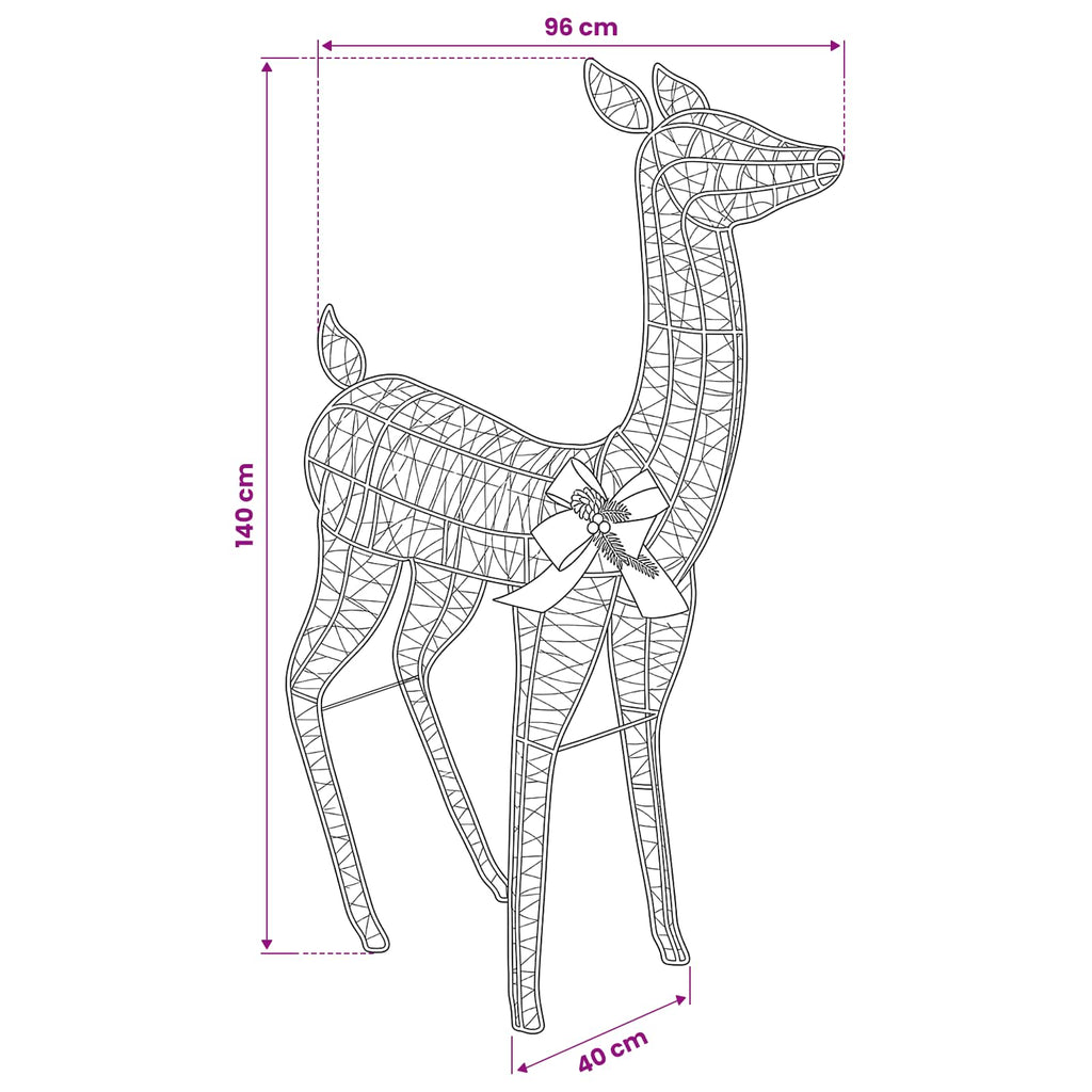vidaXL 3D Renifer Bożonarodzeniowy LOVIISA 200 LED Ciepła biel