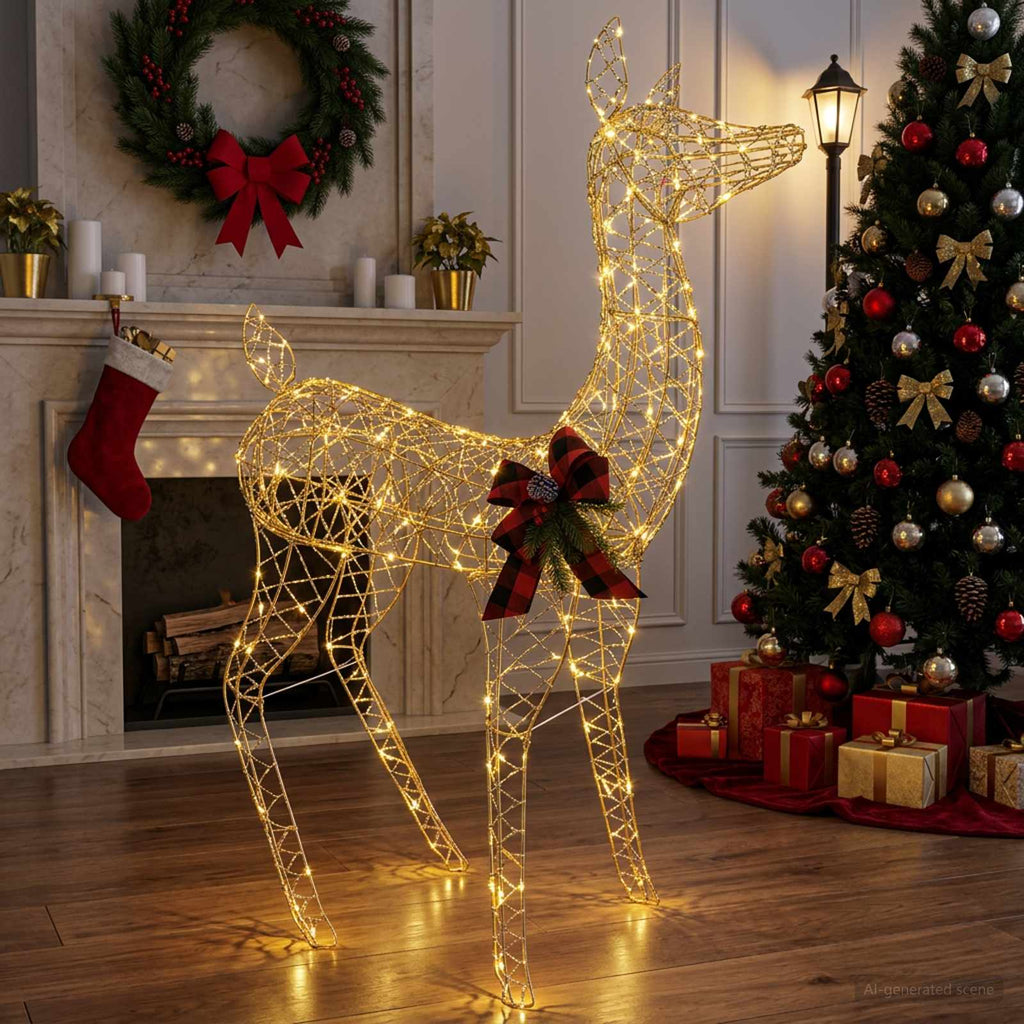 vidaXL 3D Renifer Bożonarodzeniowy LOVIISA 200 LED Ciepła biel