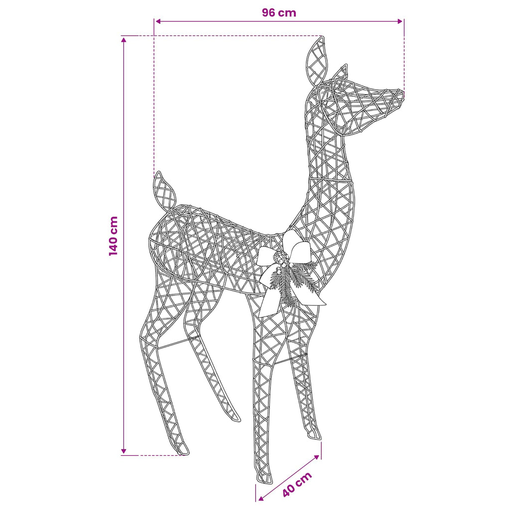 vidaXL 3D Renifer Bożonarodzeniowy LOVIISA 200 LED Ciepła biel