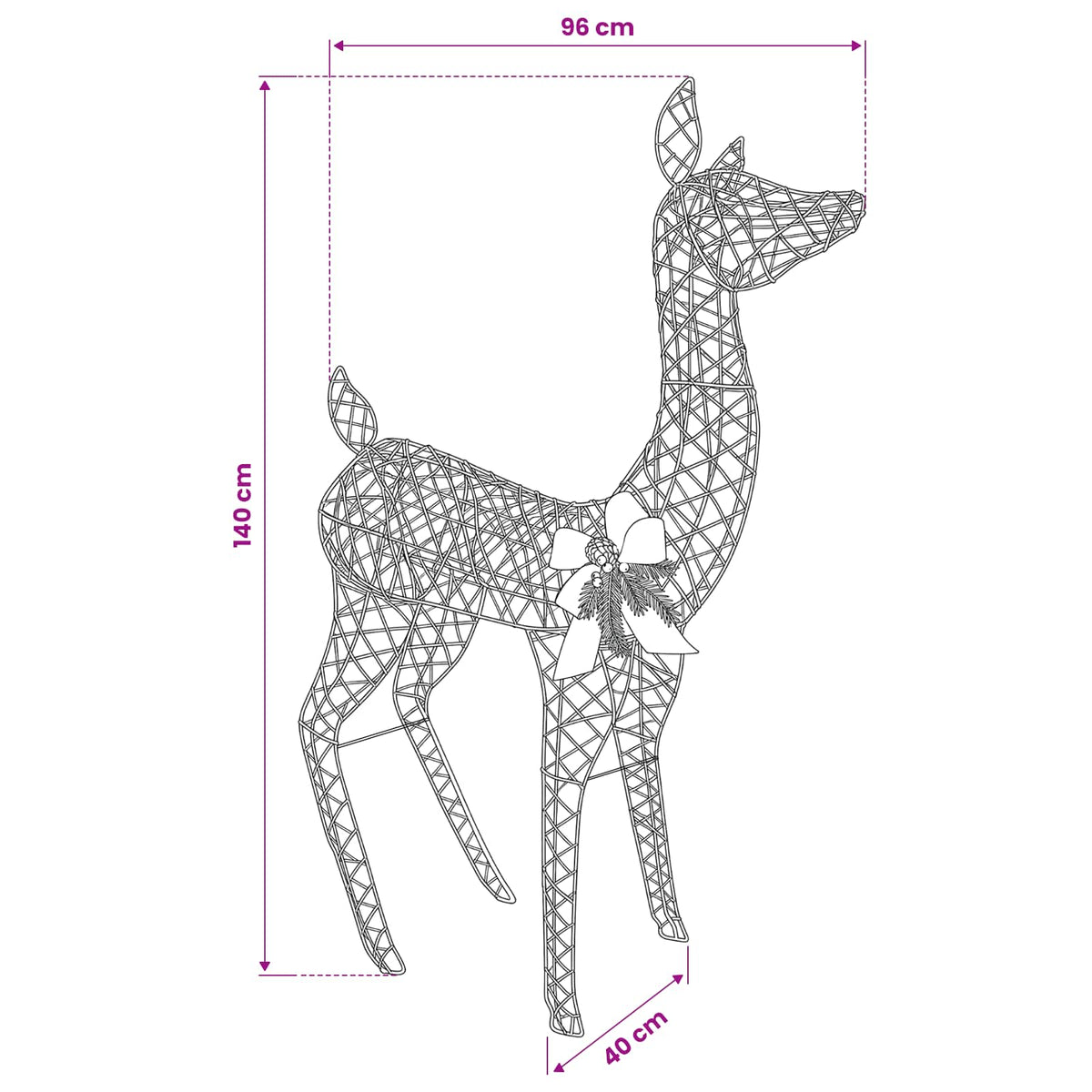 vidaXL 3D Renifer Bożonarodzeniowy LOVIISA 200 LED Ciepła biel