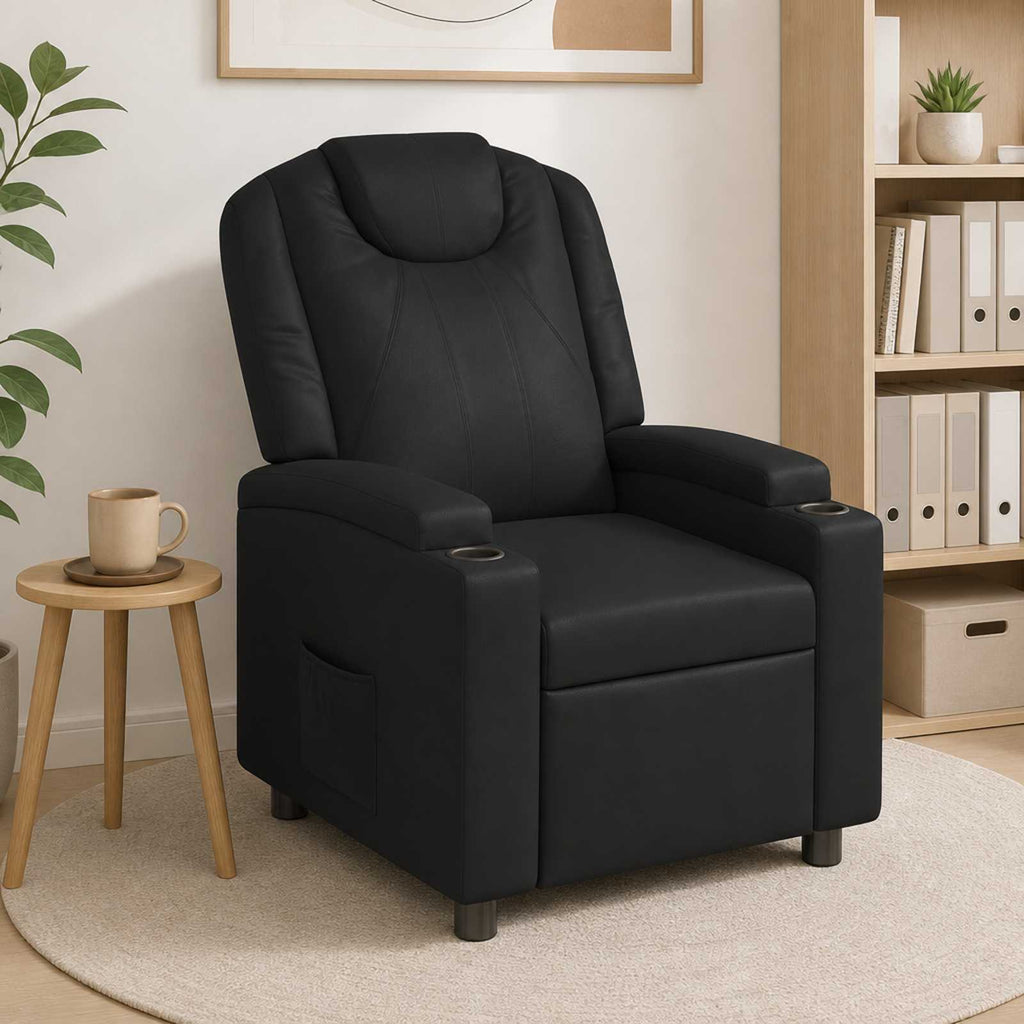 vidaXL Fotel z funkcją relaksu Czarny 75 x 95 x 106 cm tkanina