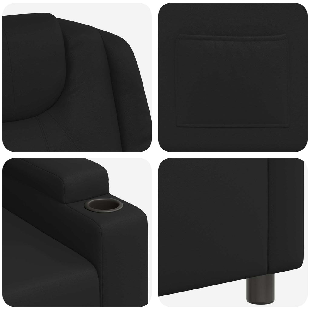 vidaXL Fotel z funkcją relaksu Czarny 75 x 95 x 106 cm tkanina