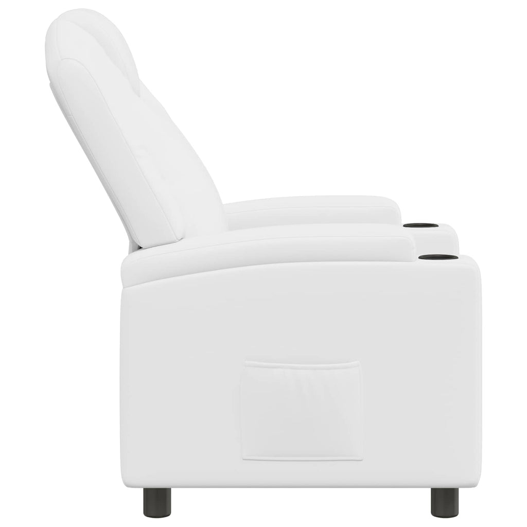 vidaXL Fotel z funkcją relaksu Biały 75 x 95 x 106 cm tkanina