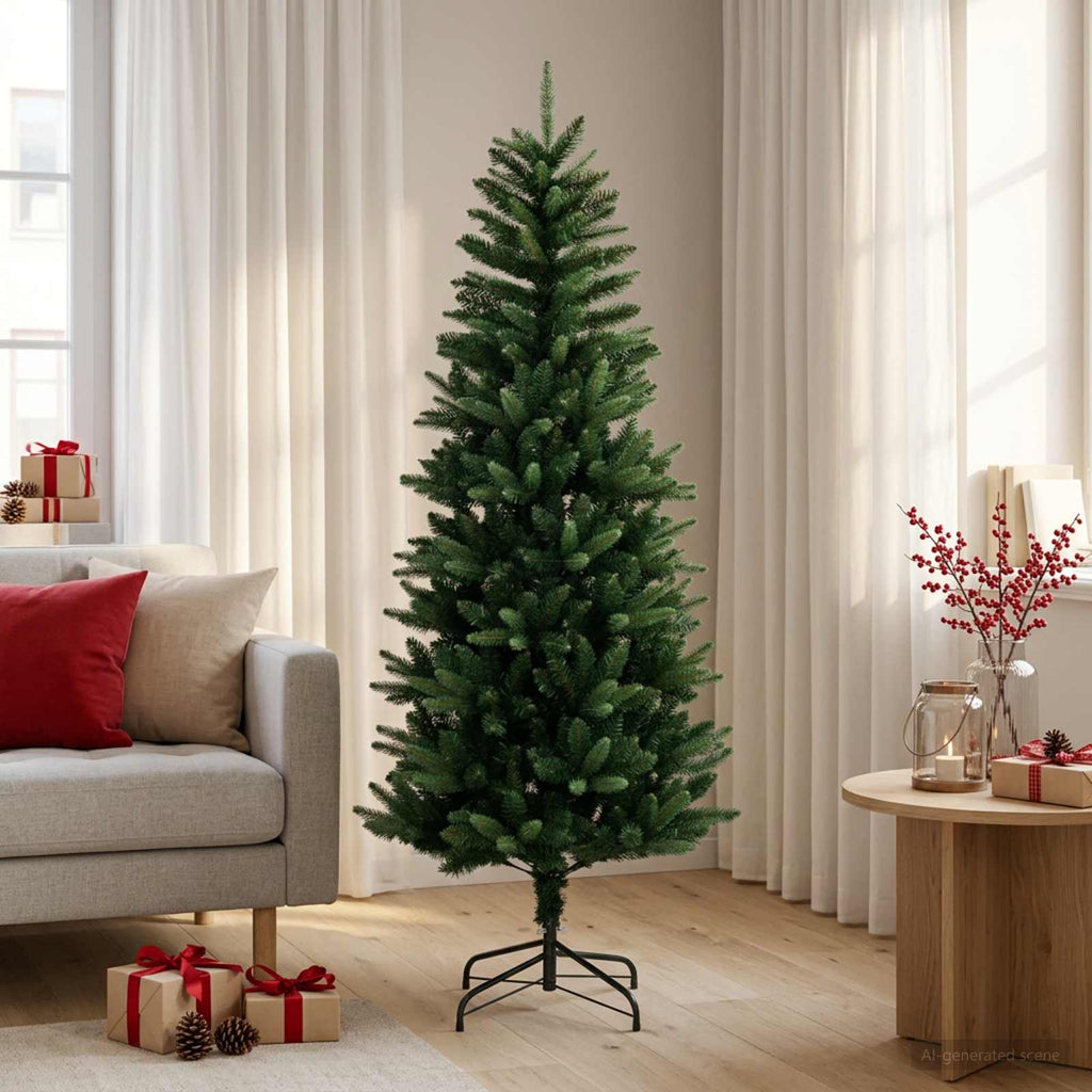 vidaXL Artificial Hinged Christmas Tree 150 cm PE i PVC zielony