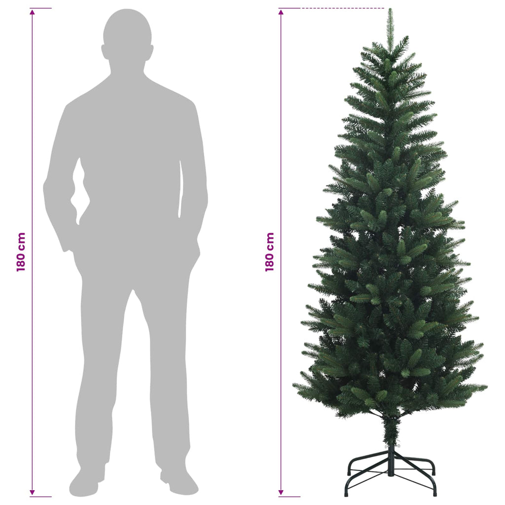 vidaXL Artificial Hinged Christmas Tree 180 cm PE i PVC zielony