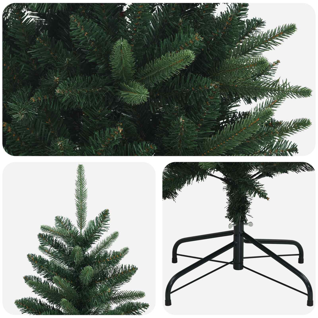 vidaXL Artificial Hinged Christmas Tree 210 cm PE i PVC zielony
