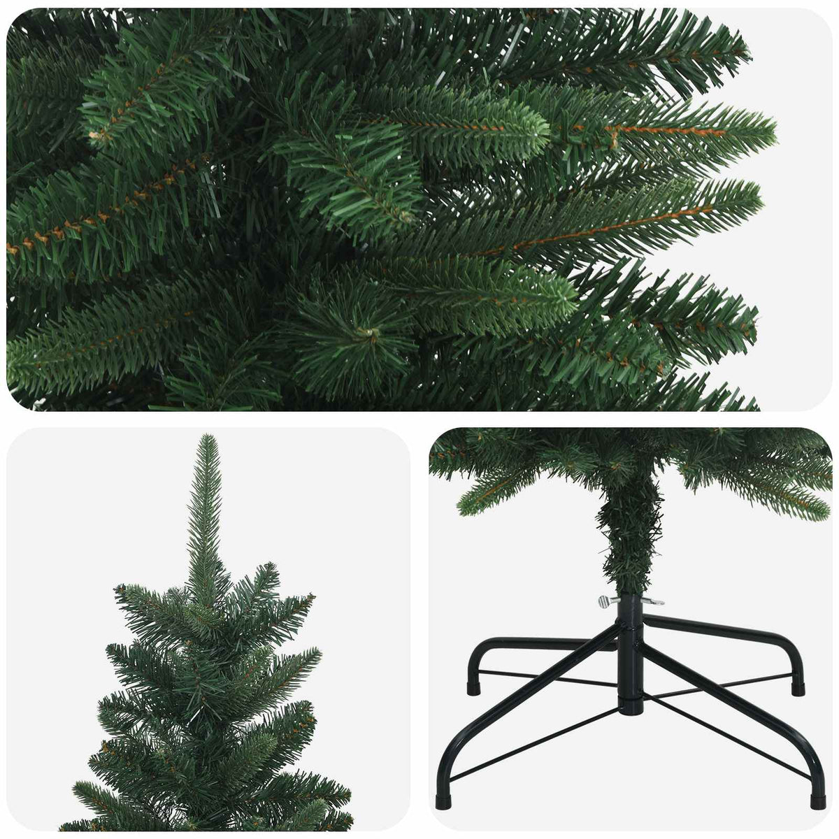 vidaXL Artificial Slim Christmas Tree 120 cm PE i PVC zielony