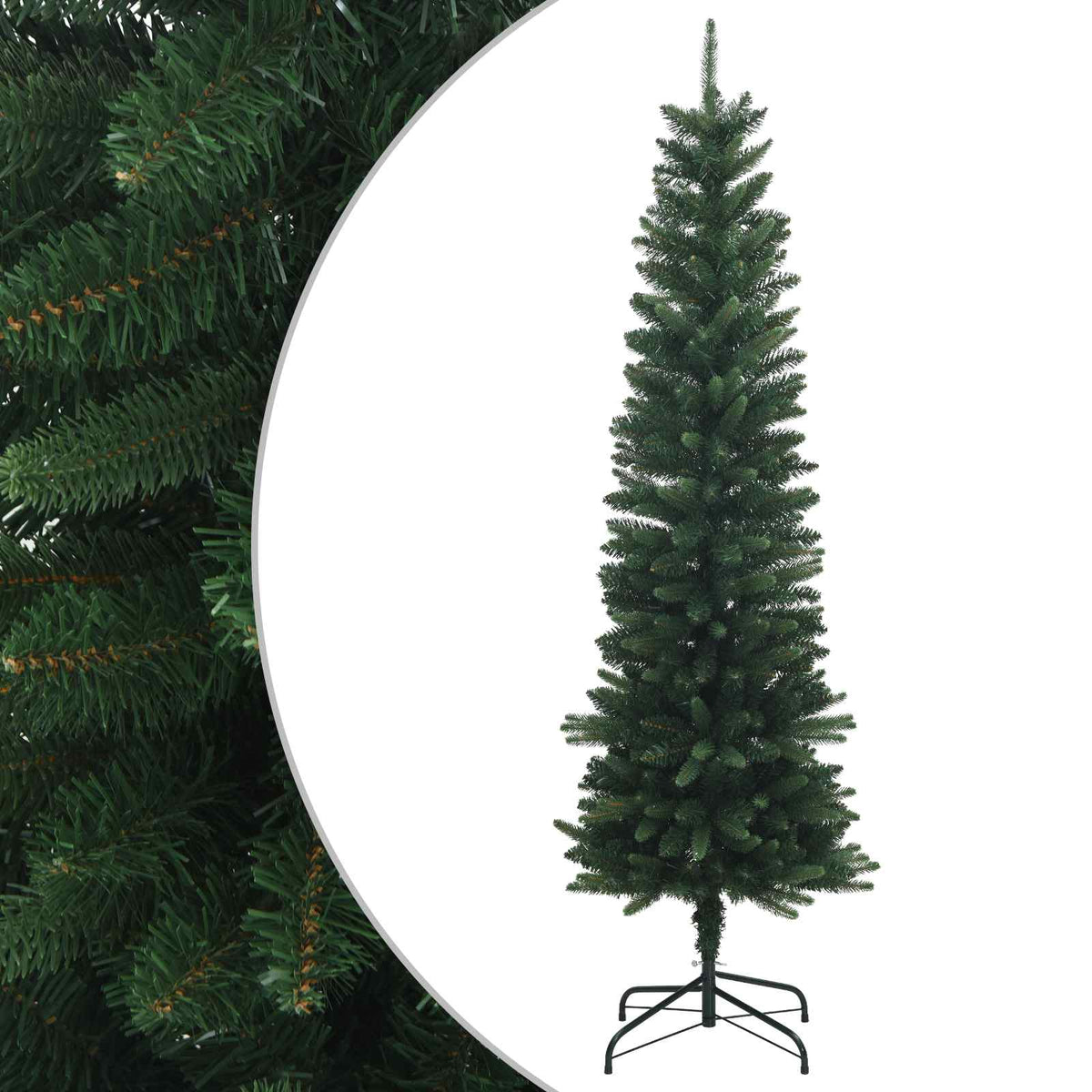 vidaXL Artificial Slim Christmas Tree 120 cm PE i PVC zielony