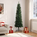 vidaXL Artificial Slim Christmas Tree 210 cm PE i PVC zielony