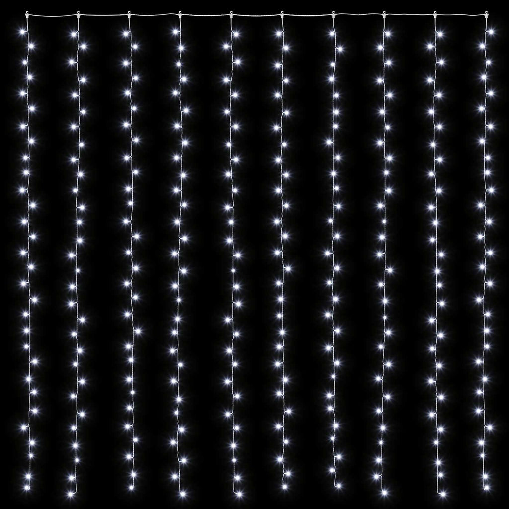 vidaXL Kurtyna świetlna 300 LED Zimna biel 300 x 300 cm