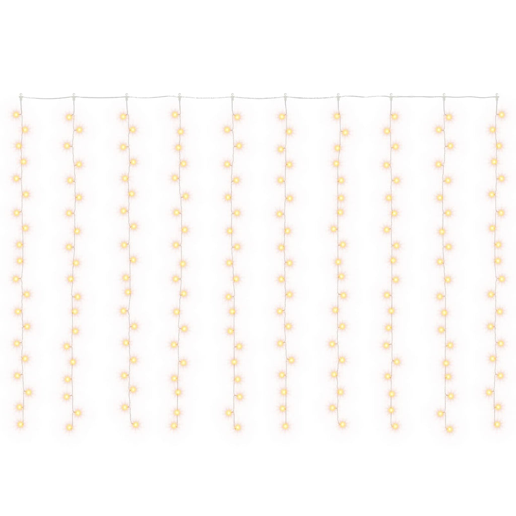 vidaXL Kurtyna świetlna 200 LED Ciepła biel 300 x 200 cm