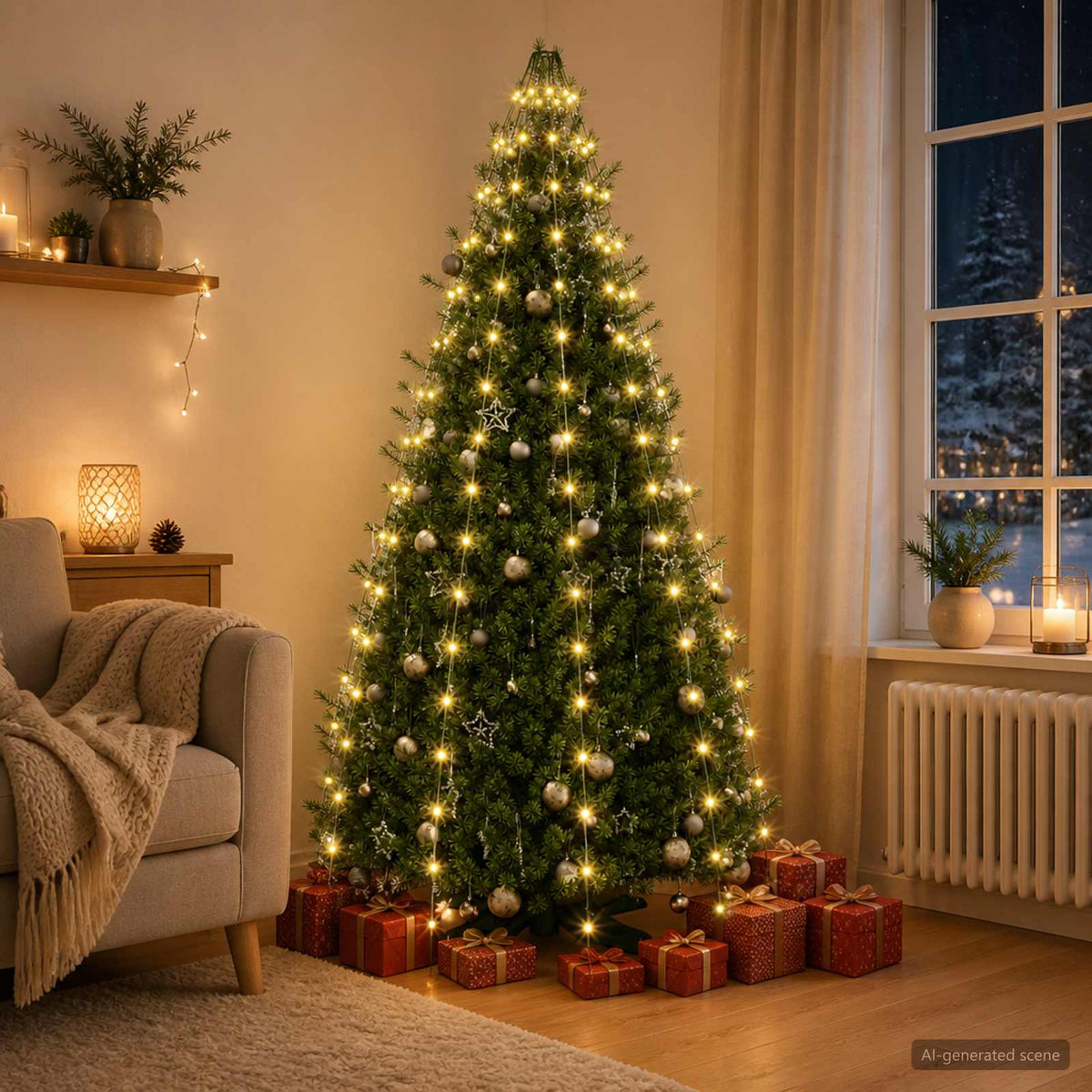 vidaXL Lampki choinkowe 180 LED Ciepła biel 180 cm