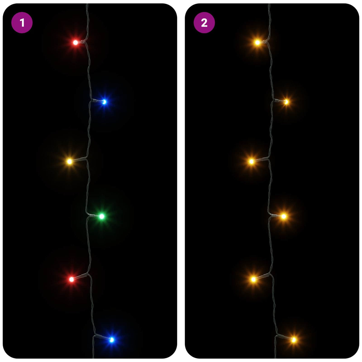 vidaXL Dwukolorowe lampki choinkowe 300 LED Wielokolorowy 30 m