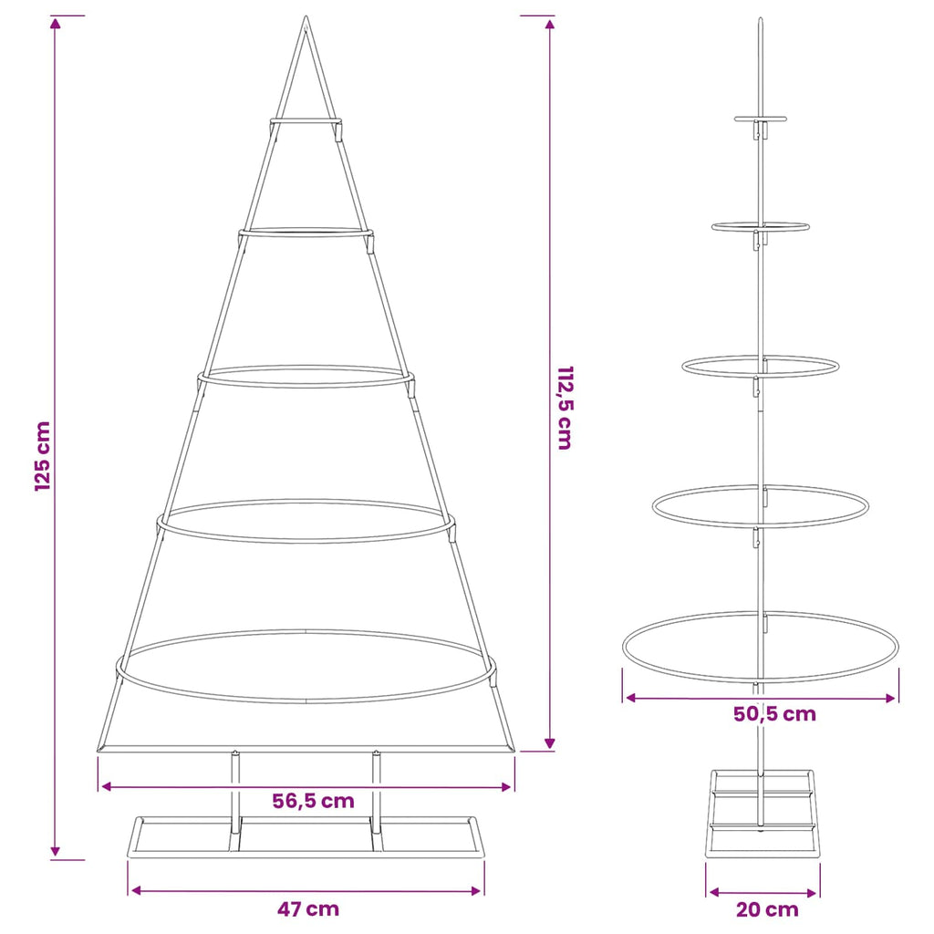 vidaXL Metalowa choinka ze stojakiem KUOPIO 125 cm Stal Biały