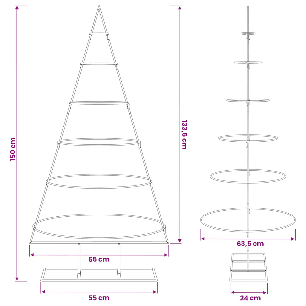 vidaXL Metalowa choinka ze stojakiem KUOPIO 150 cm Stal Biały