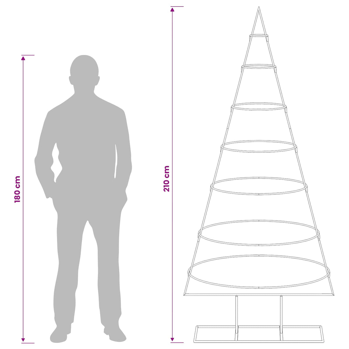 vidaXL Metalowa choinka ze stojakiem KUOPIO 180 cm Stal Biały