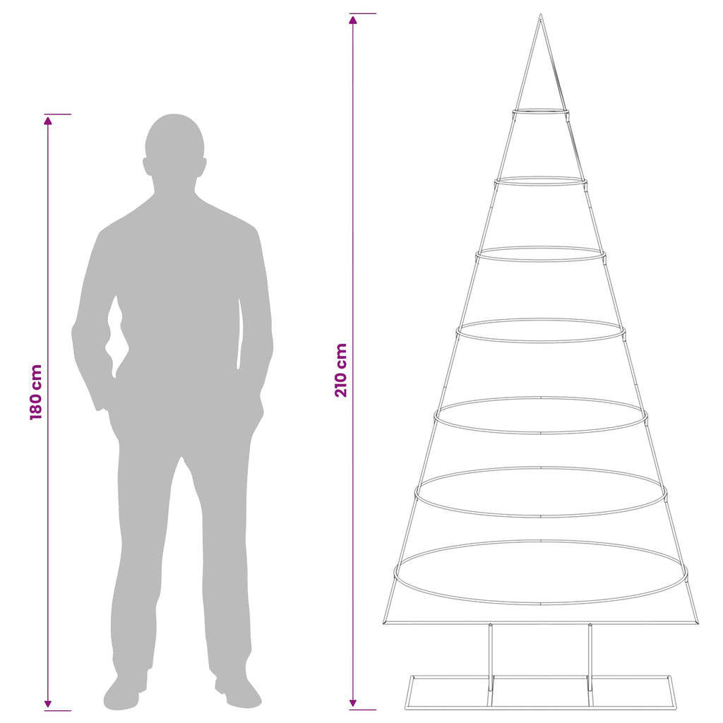vidaXL Metalowa choinka ze stojakiem KUOPIO 210 cm Stal Biały