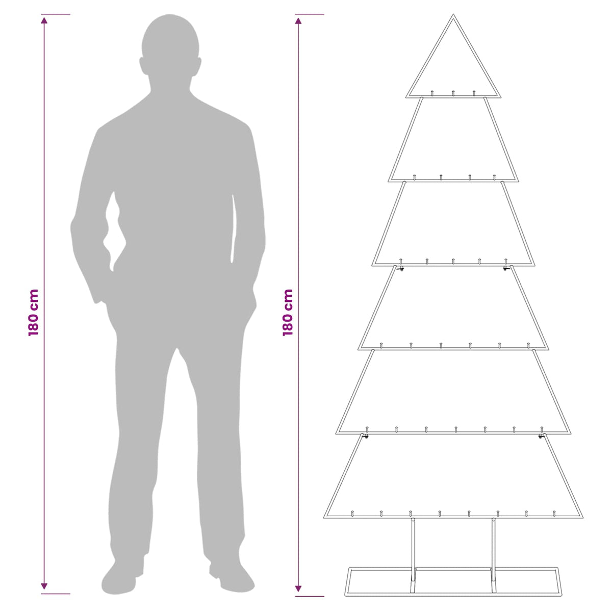 vidaXL Metalowa choinka ze stojakiem KUOPIO 180 cm Stal złoty